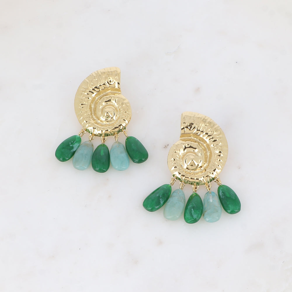 Boucles pendantes Seava - coquillage escargot