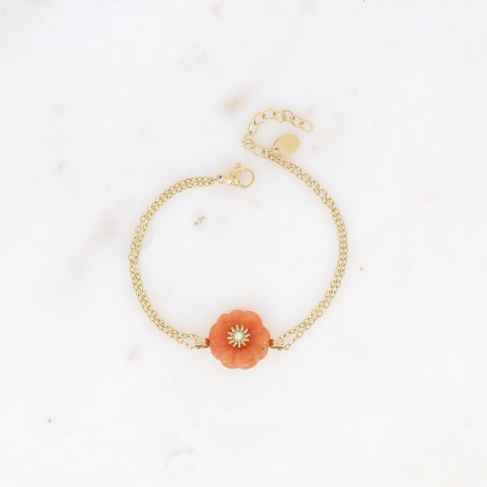 Bracelet fleur en pierre naturelle