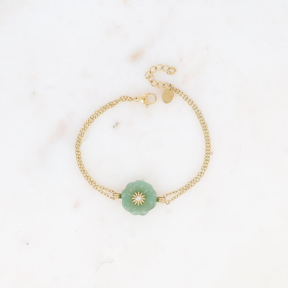 Bracelet fleur en pierre naturelle