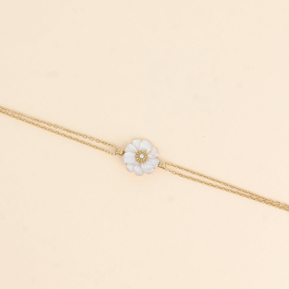 Bracelet fleur en pierre naturelle