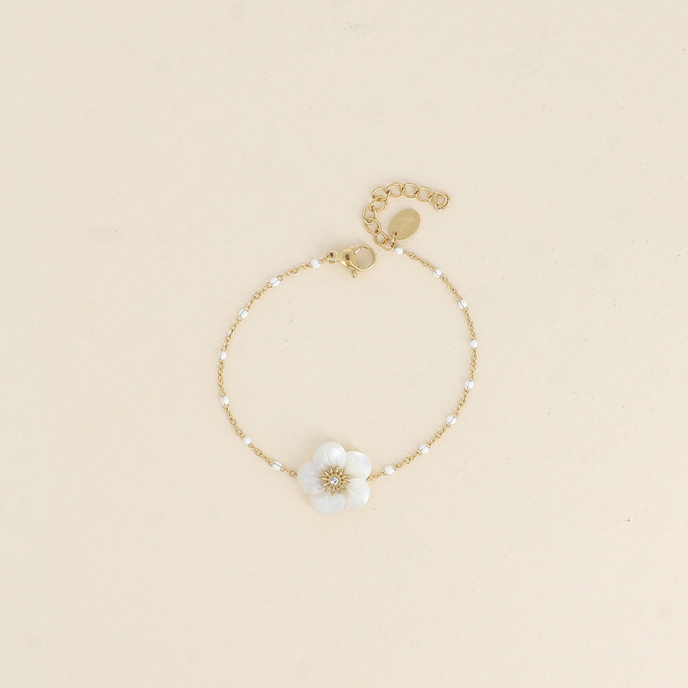 Bracelet fleur nacrée