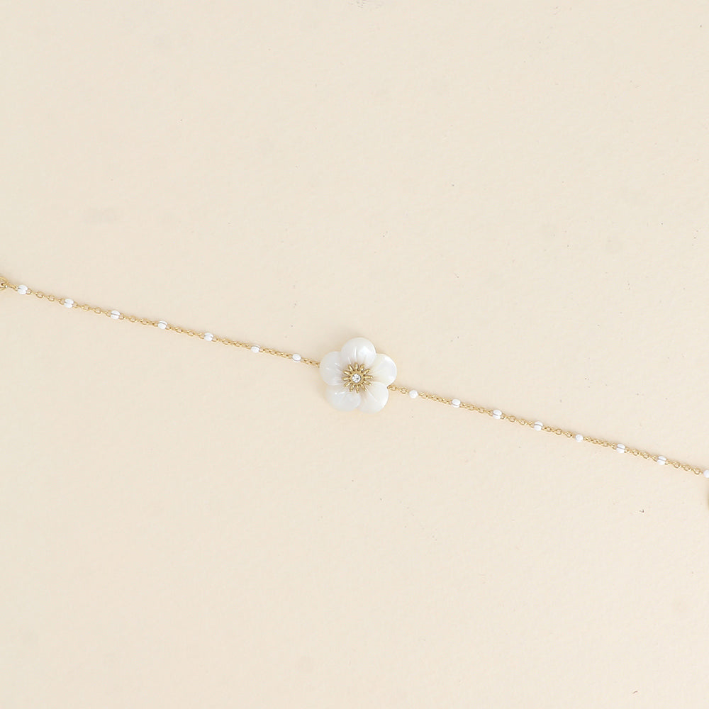 Bracelet fleur nacrée