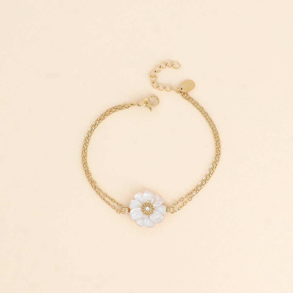 Bracelet fleur en pierre naturelle