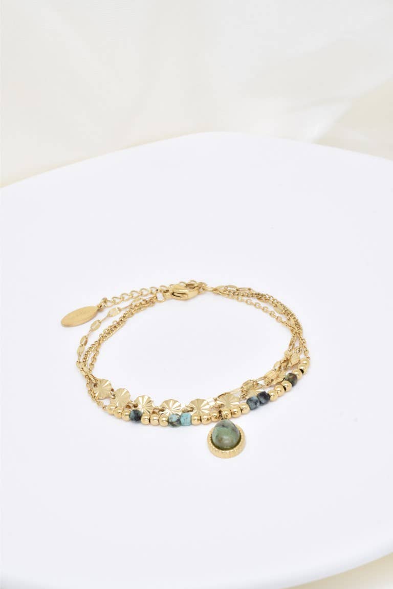 Bracelet trois rangs en acier inoxydable - BR210216OR
