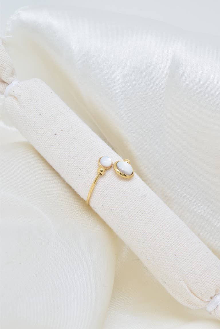 Bague fine nacre en acier inoxydable - BG310331OR