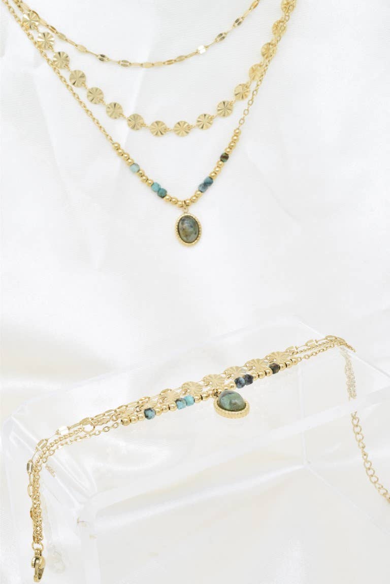 Bracelet trois rangs en acier inoxydable - BR210216OR