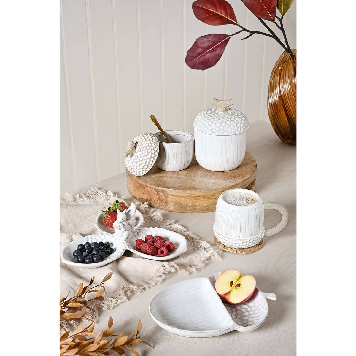 Mug en céramique – Blanc et naturel