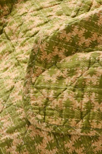 Edredon vert et beige
