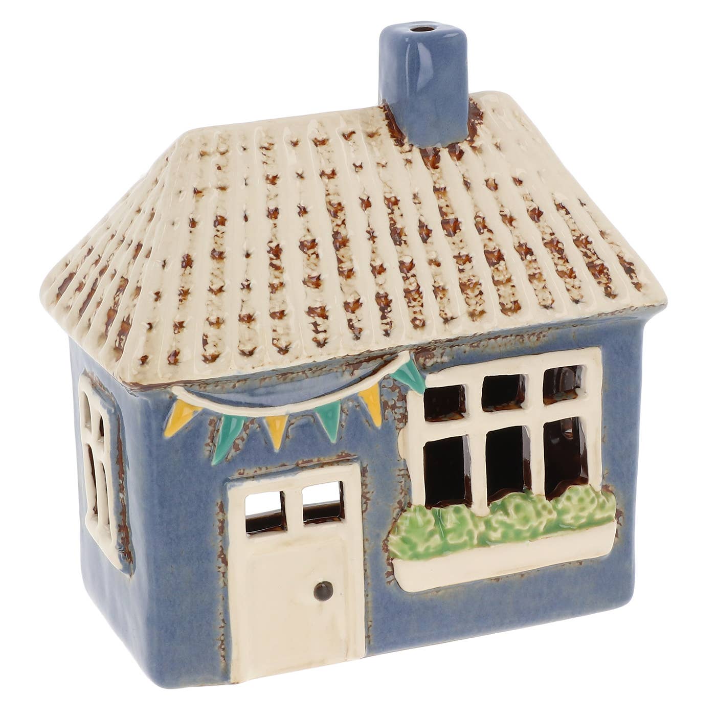 Maison photophore bleu