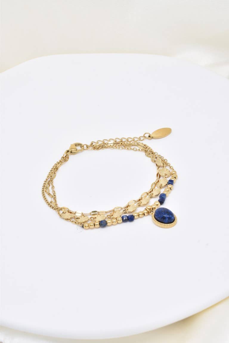 Bracelet trois rangs en acier inoxydable - BR210216OR