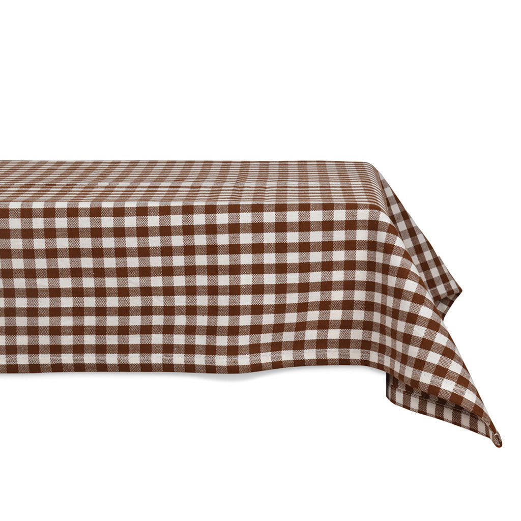 Nappe vichy marron 160 x 160cm