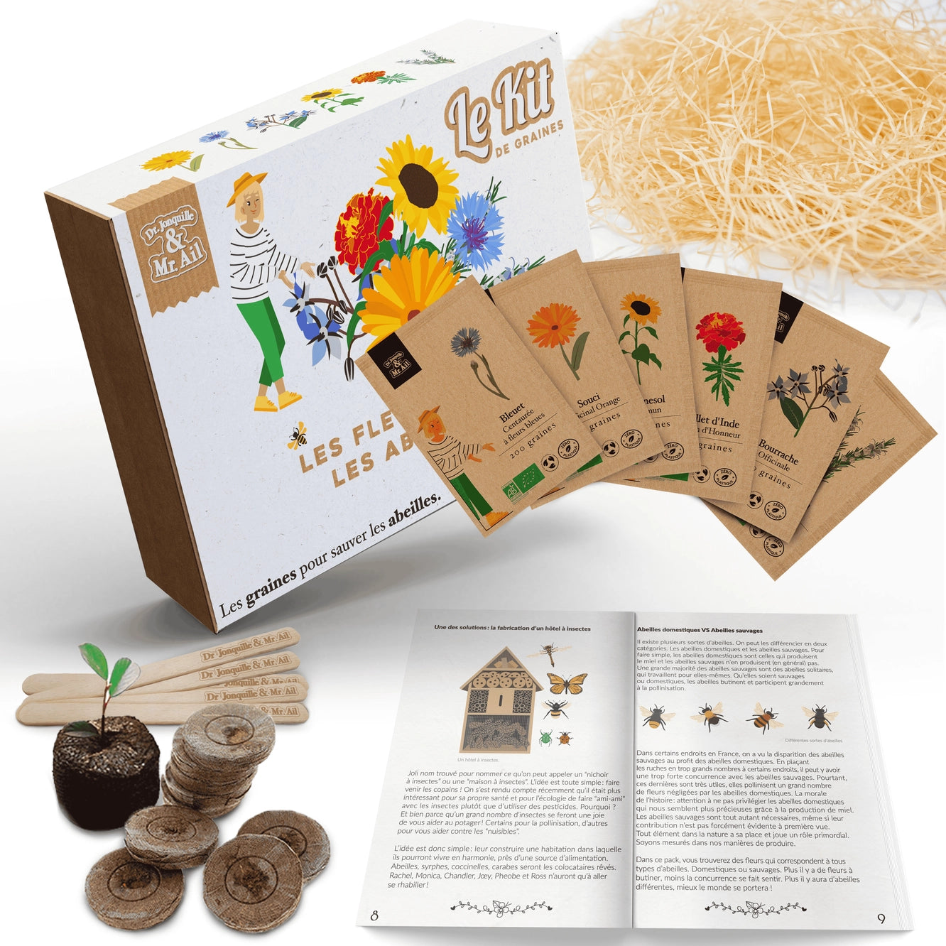 Kit les Fleurs pour les Abeilles - Dr. Jonquille & Mr. Ail