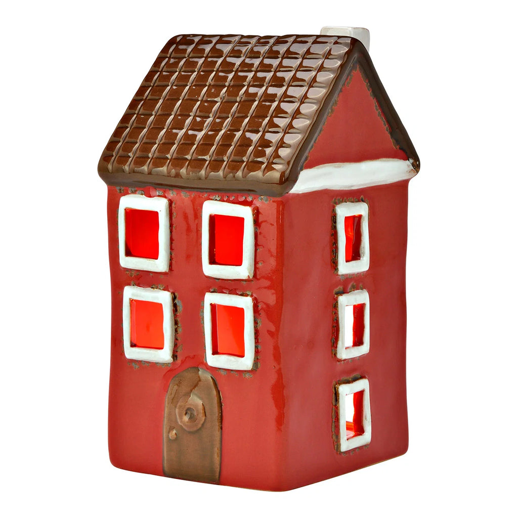 Maison Photophore rouge