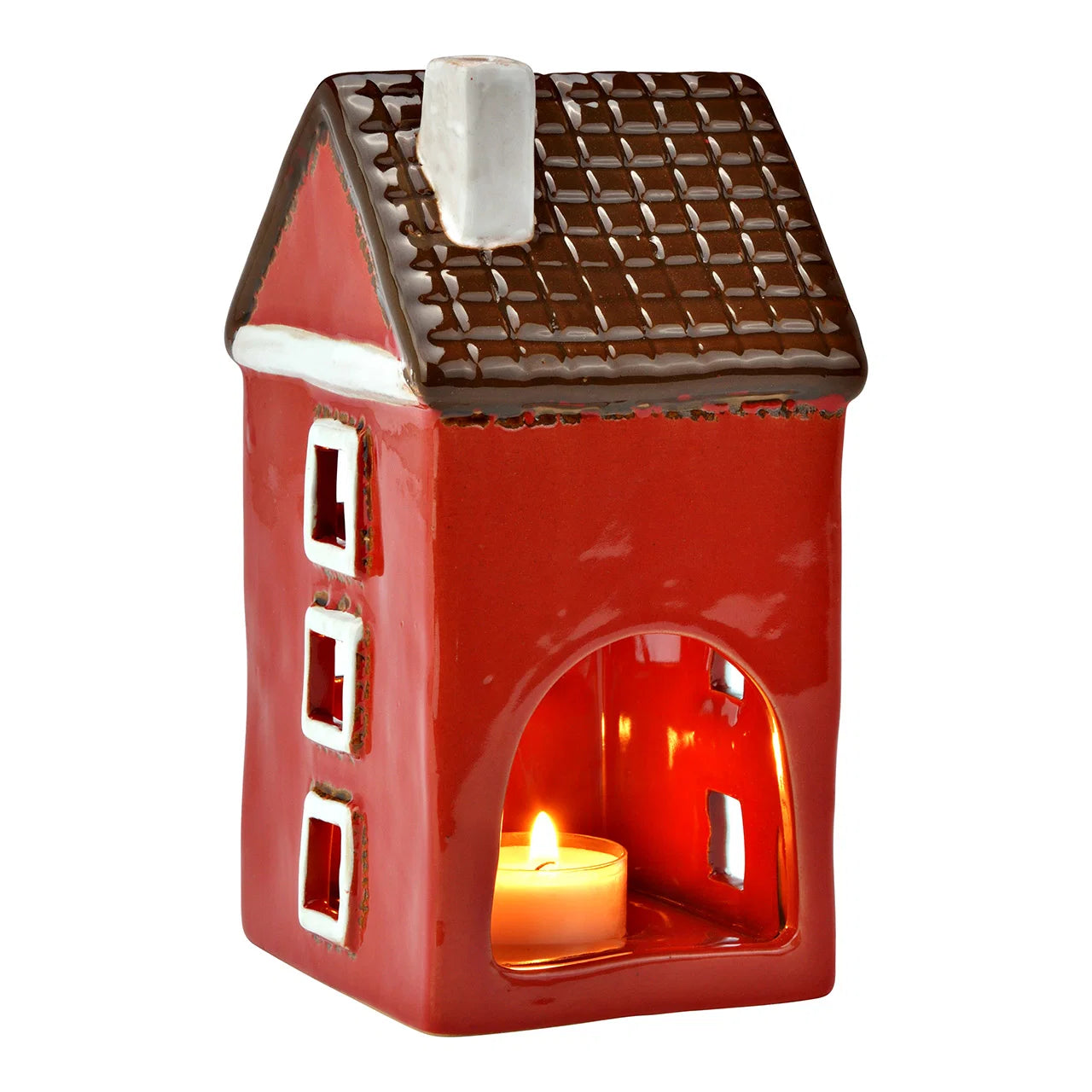 Maison Photophore rouge