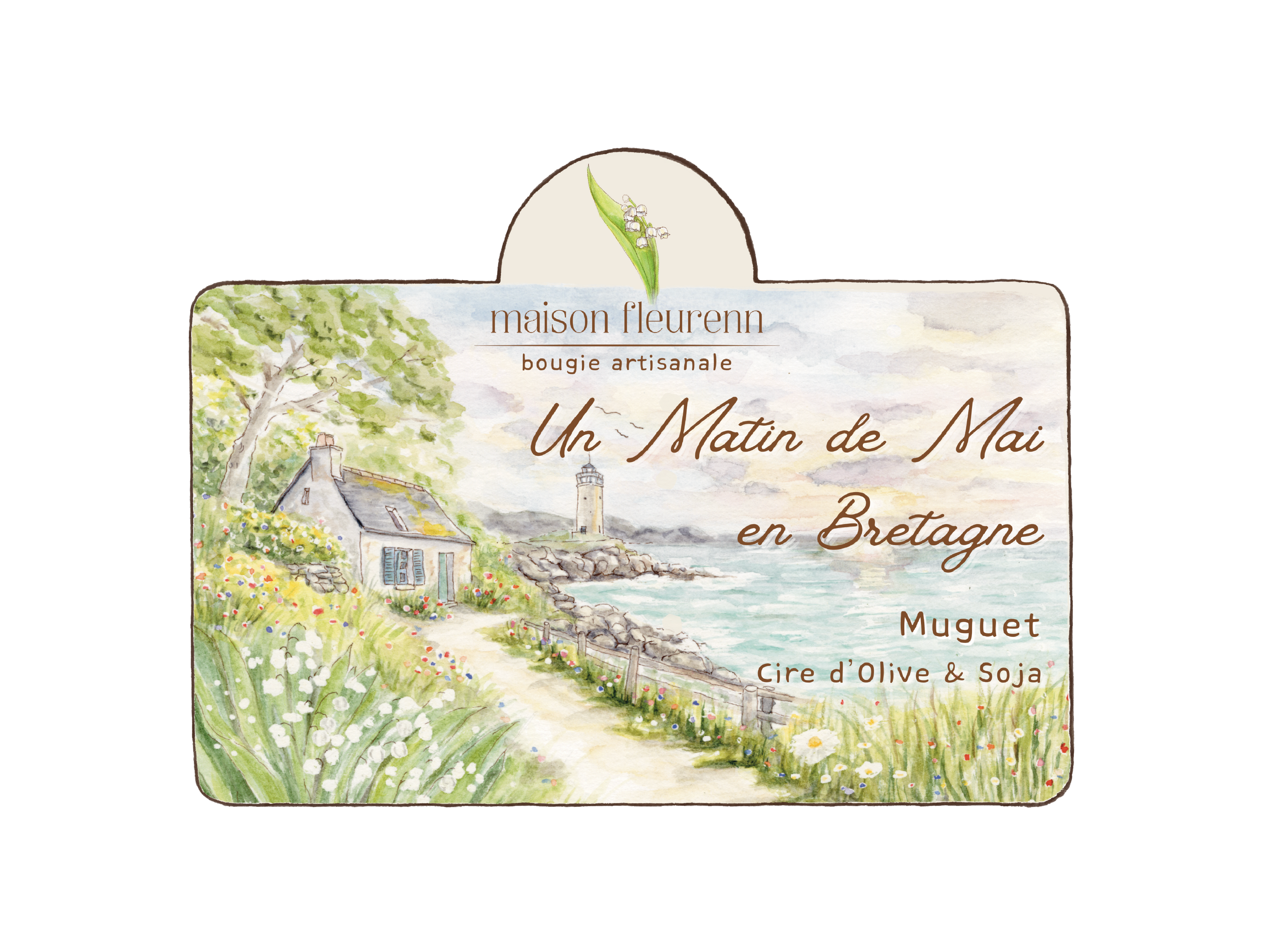 Bougie artisanale “Un matin de Mai en Bretagne” – parfum muguet