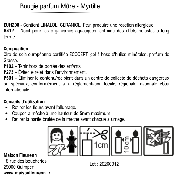 Bougie artisanale “Marmite de confiture” – parfum Mûre - Myrtille