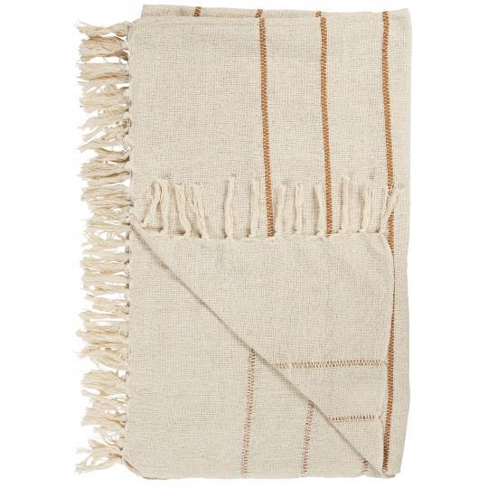 Plaid beige à rayures