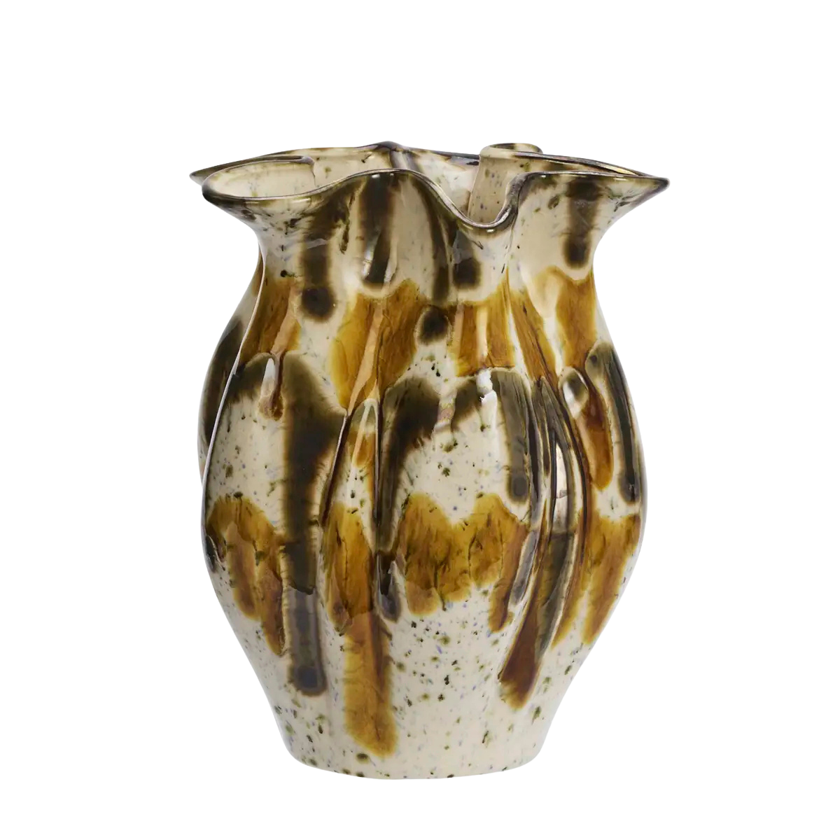 Vase en grès moutarde