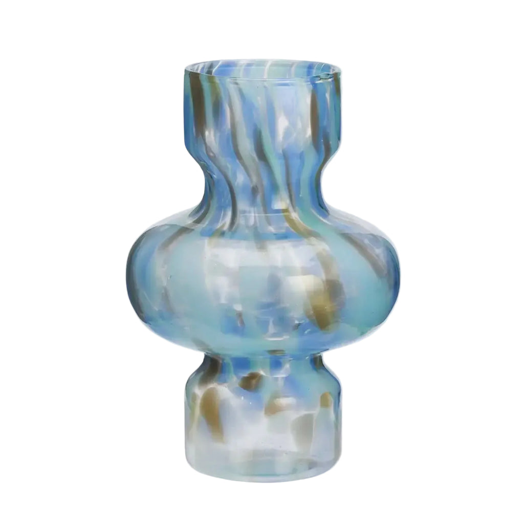 Vase verre soufflé bleu