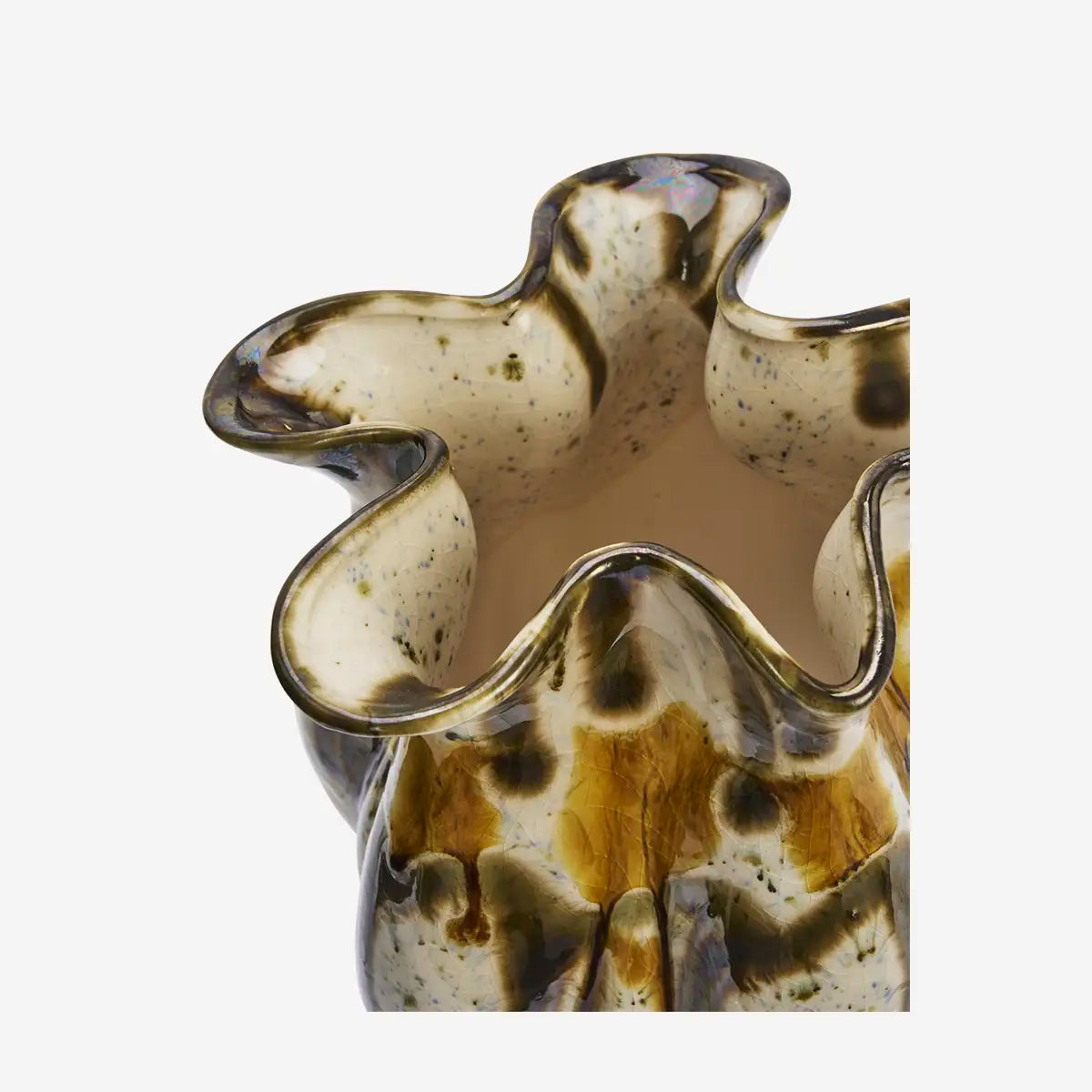 Vase en grès moutarde