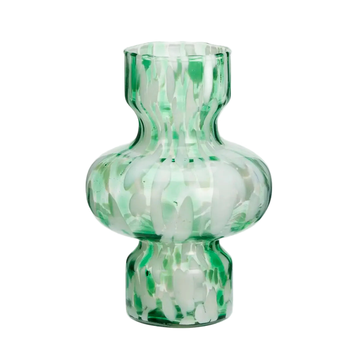 Vase verre soufflé vert