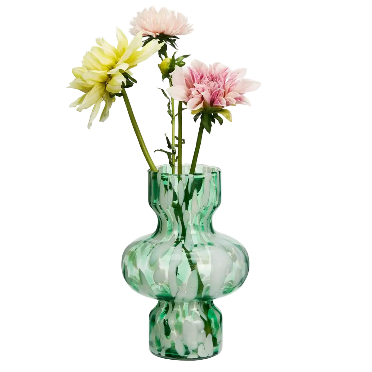 Vase verre soufflé vert